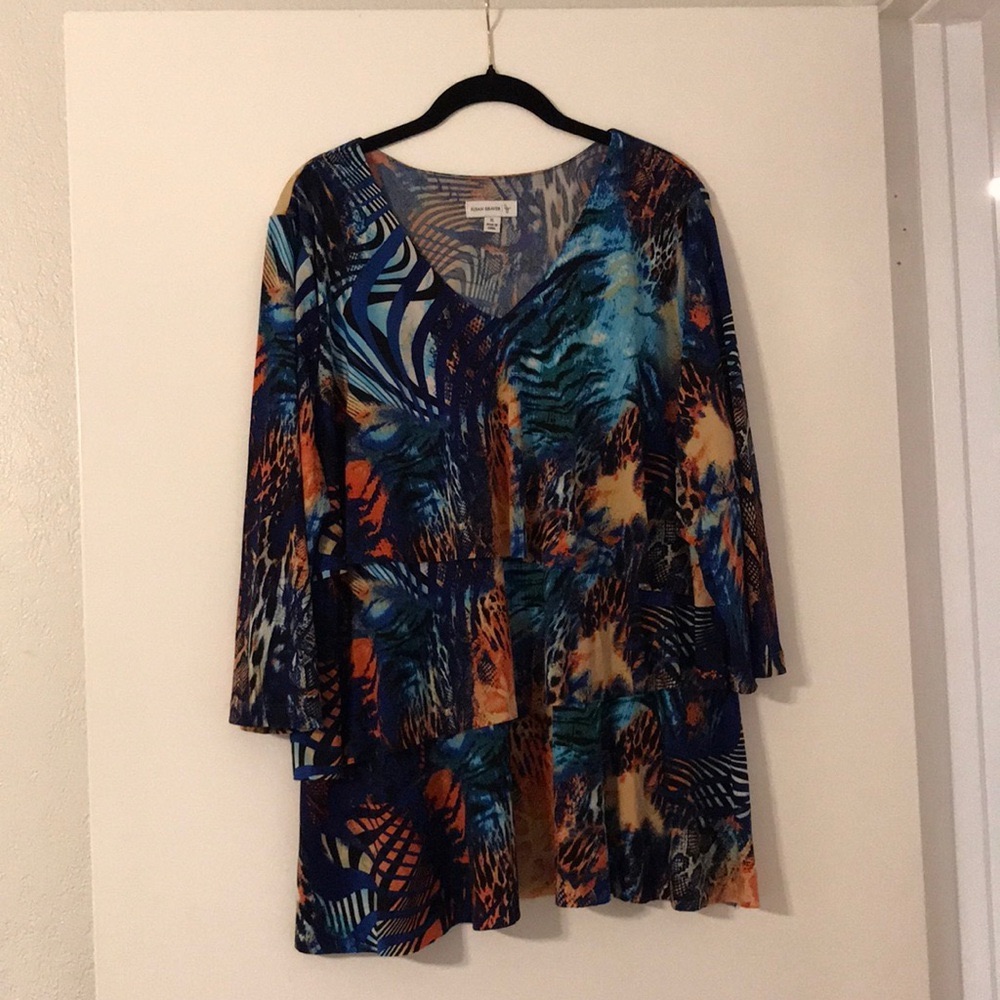 Susan Graver Brand New Animal Print Xl Top!